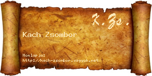 Kach Zsombor névjegykártya